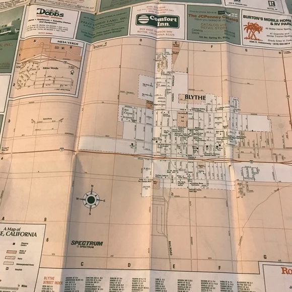 VINTAGE 1990s Blythe, California Street Map - Picture 7 of 10